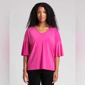 Sympli Flutter Dolman Top Colour Peony Size 12